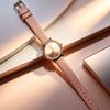 Rhinestone Heart Women's Watch Leather Strap Quartz Fashion Minimalist Wristwatch
