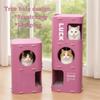 Casa Castillo para Gatos Agujero de Árbol Todo en uno Rascador para Gatos Cama Divertida para Gatos Cuatro Estaciones