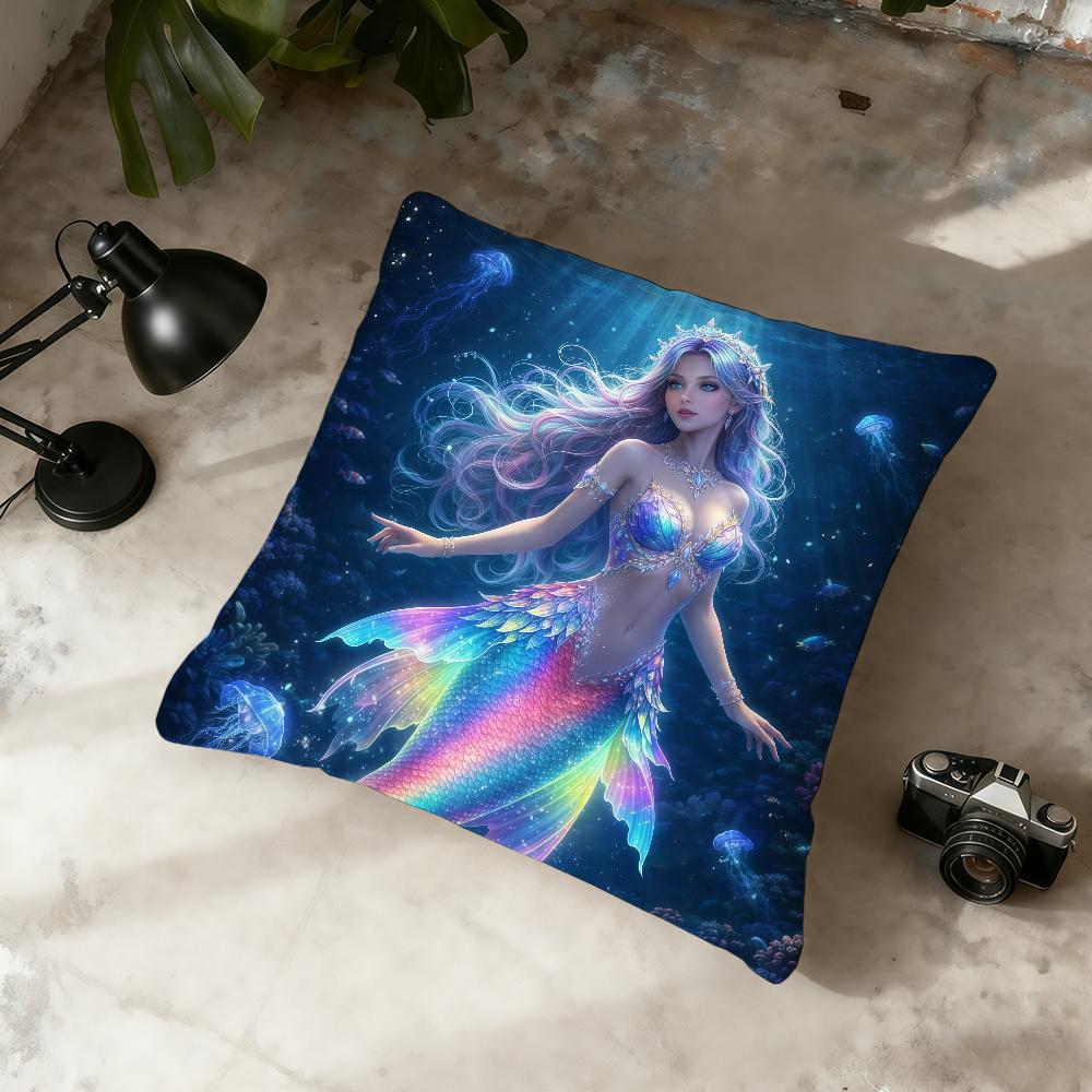 Mermaid Cartoon Anime cushion cover Home Office Convenient Nordic Simplicity Hit With Zipper Cushion Cover
