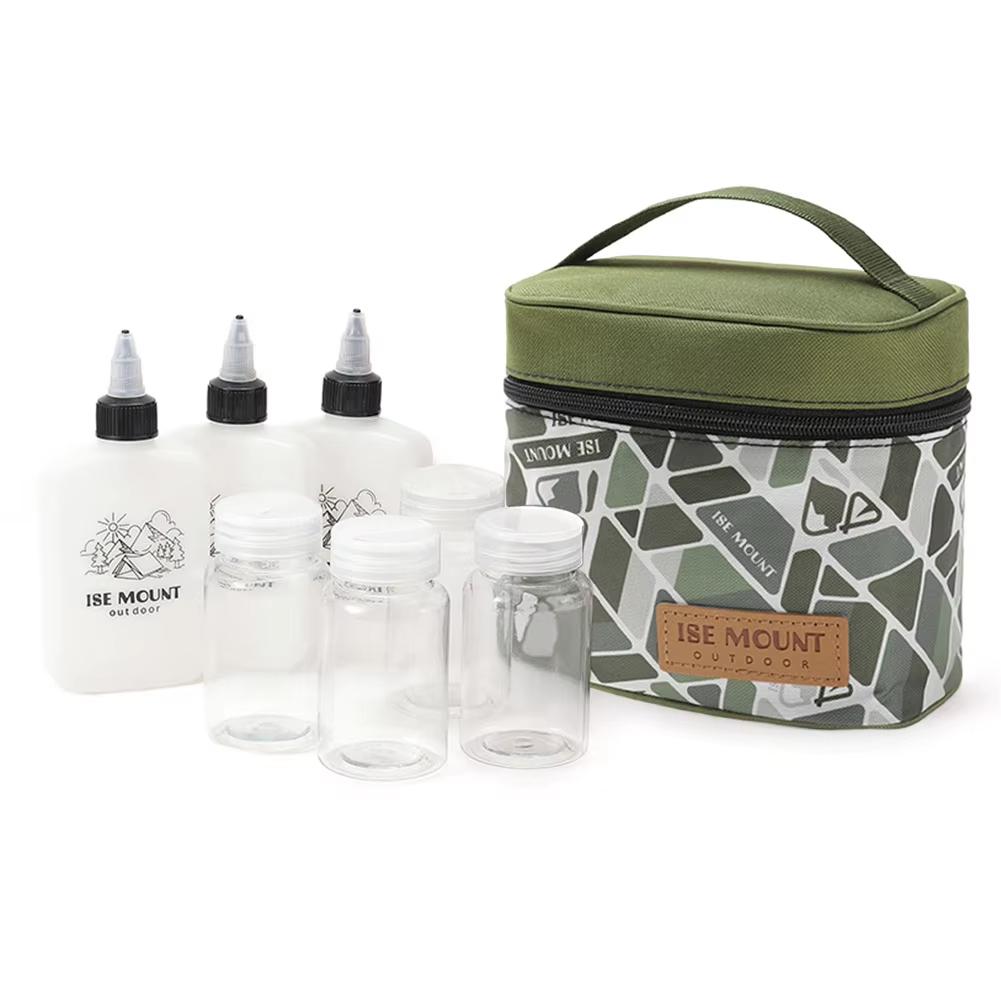 Seasoning Bottle Set Storage Bag Portable BBQ Jar Spice Storage Bag Reusable Picnic Pouch Travel Camping Hiking Picnic Bag