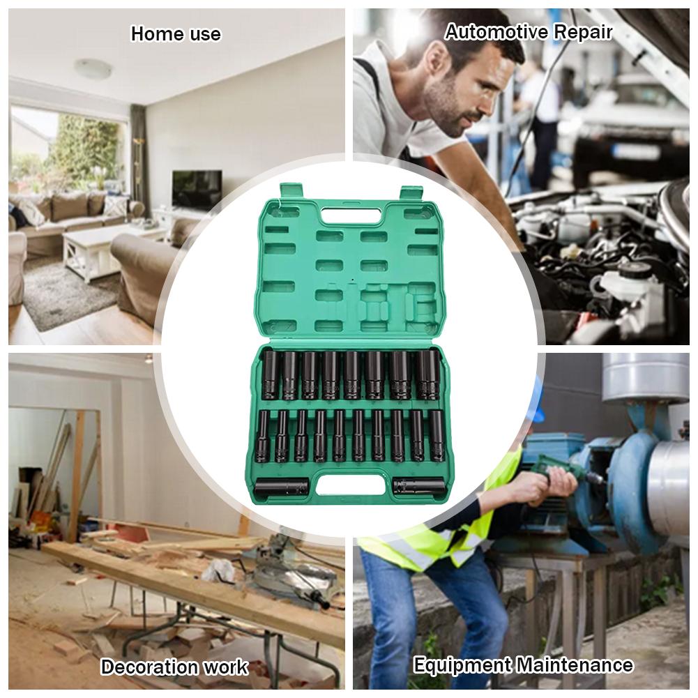 10/20 Stück Antriebsschlüssel Stecknuss 10-24mm 8-32mm 1/2 Zoll Pneumatikschlüssel Kopf Innensechskant Hohe Härte für Heimgebrauch Autoreparatur