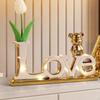 Ceramic Block Letters Sign with Lights for Home Shelf Display