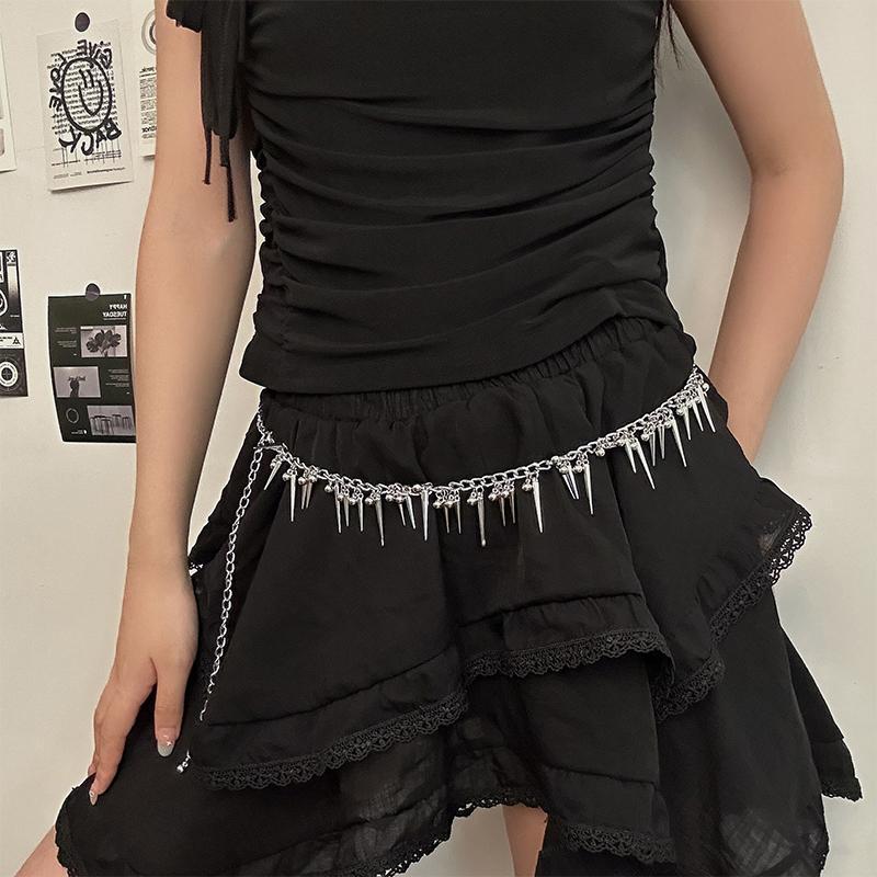 

Rivet Tassel Waist Chain Metal Belts For Women Dress Belt Female Jeans Waistband Body Chain Personality Waist Jewelry