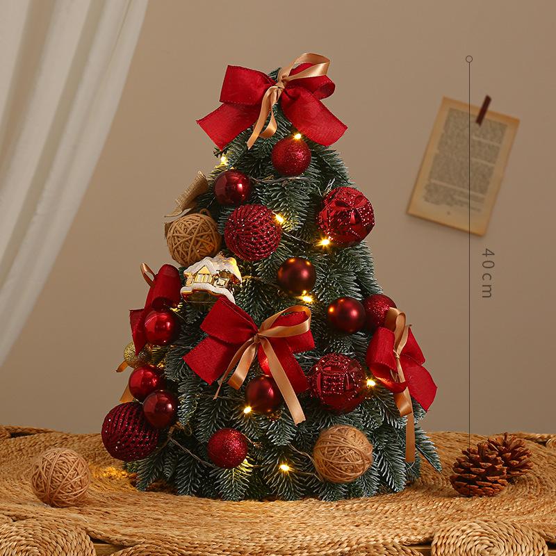 Xiaohongshu DIY Light-Up PE Christmas Tree, 45/60CM, for Tabletop or Window Display