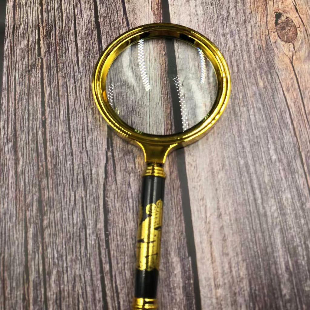 Best-selling 90mm Portable Newspaper and Book Reading High-definition Large Reading Handheld Antique-style Magnifying Glass