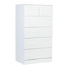 White Dresser Dresser, Bedroom & Chests of Drawers, Tall with Shelf Vertical Standing Chest 6 Wood Large for Closet,
