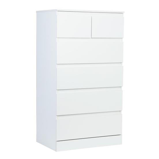 White Dresser Dresser, Bedroom & Chests of Drawers, Tall with Shelf Vertical Standing Chest 6 Wood Large for Closet,