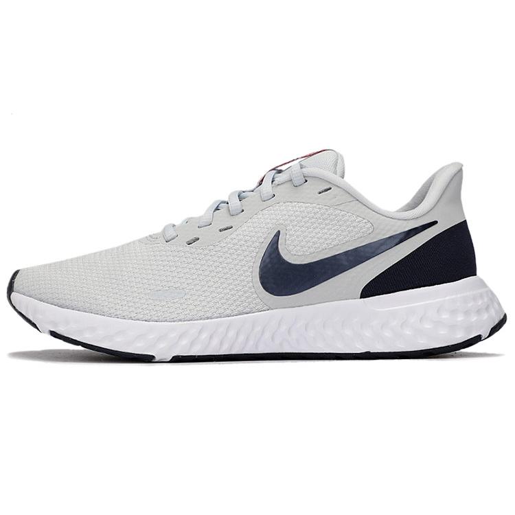 New Nike Revolution 5 Premium Pure Platinum Thunder Blue BQ3204-018