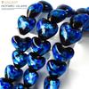 [GOLD STONE] Firefly Glass Beads, Heart Shape, Large, Approx. 19 X 20 X 12mm, Approx. 39cm Long, Blue, Glass Beads, Okinawa Souvenir