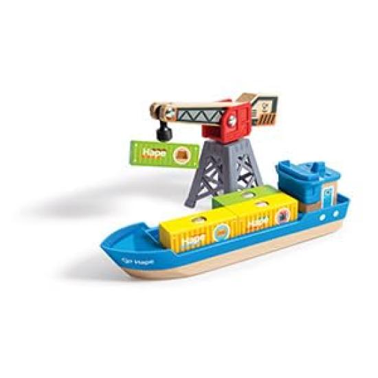 Hape Портовая работа Железная дорога x x 69 Возраст 3 и Деревянная ролевая игра E3791 Набор, 68,4 17,9 см, Вверх, Игрушка,