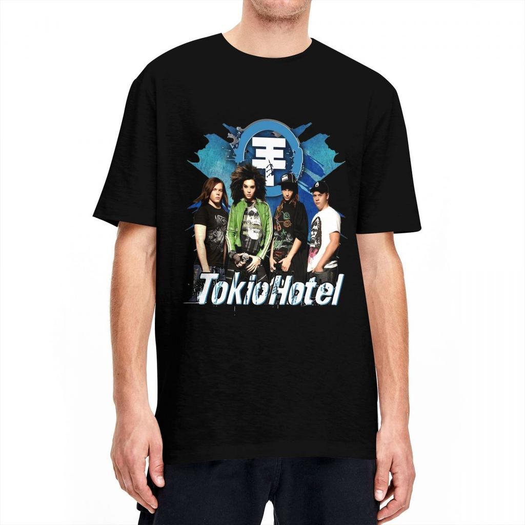 Man TShirt Tokio Hotel TShirts Leisure German Music Band Summer Tee Shirt Vintage Pattern Cotton Tops Plus Size 6XL