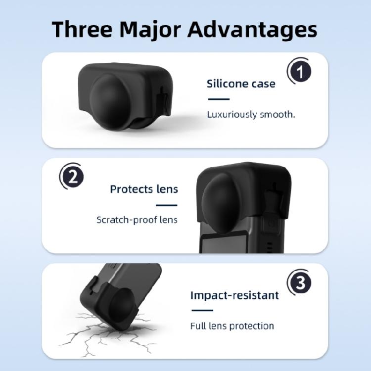All Angle Protective Silicone Sleeve Quick Install Camera Lens Cover Weatherproof for 360 Outdoor Videography
