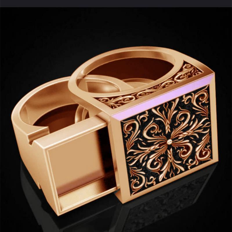 Accessories Gold Retro Pattern Hollow Ring Copper Popular Ring
