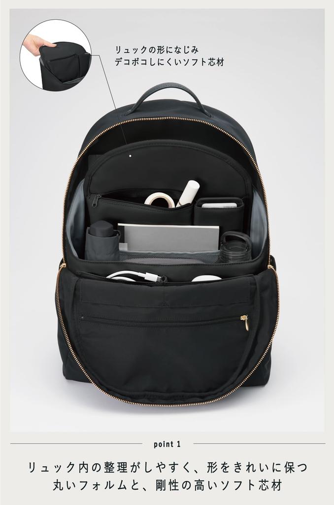 KOKUYO BIZRACK Bag-in-Bag Backpack, Business, A4 Size, Vertical, Lightweight, Self-Standing, with Handle, Black, AMBG-BR100D