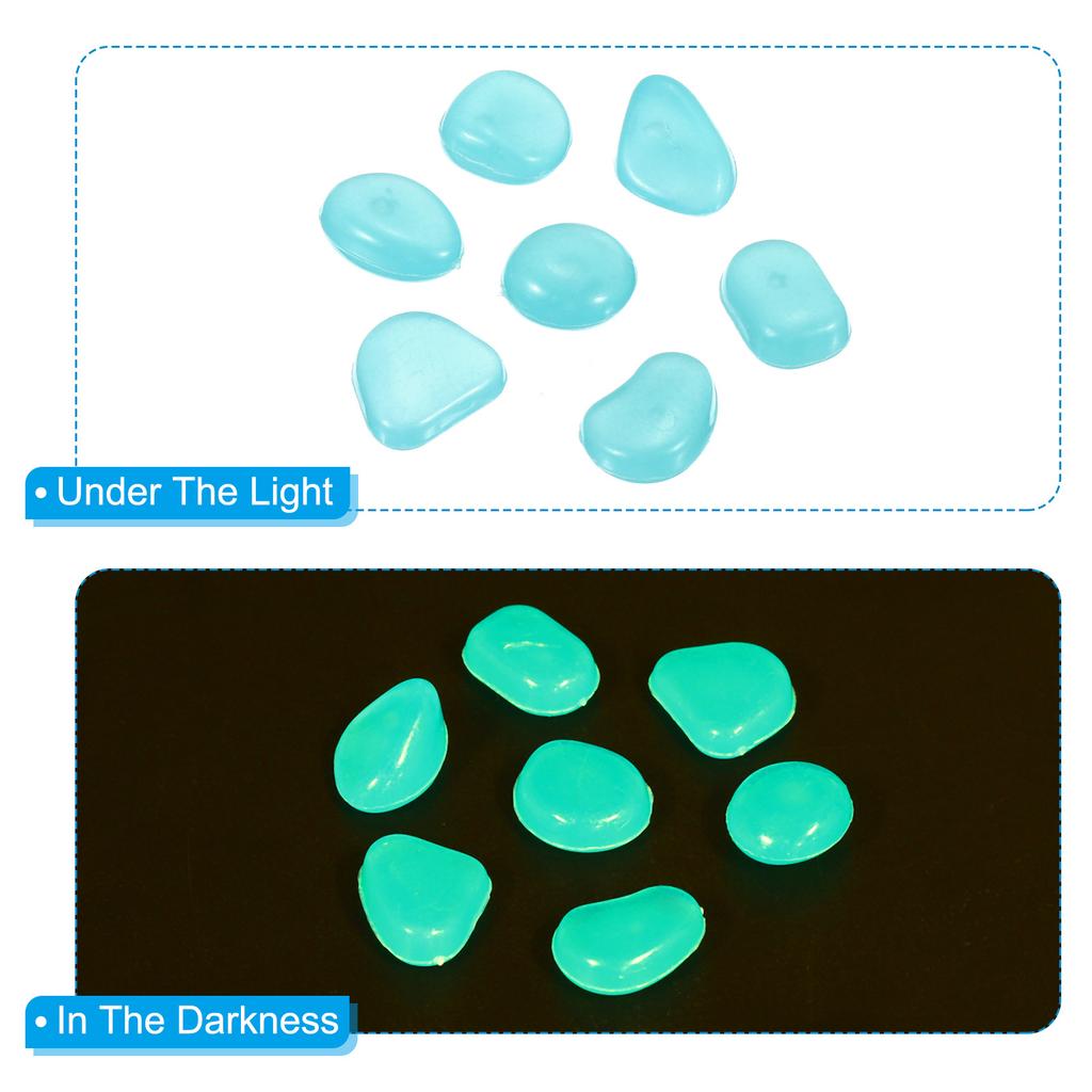 500pcs Glow Rocks 8-11mm Glow Pebbles Decoration In the Dark Luminous Stones Decor DIY Decorative for Garden, Potted Plant,