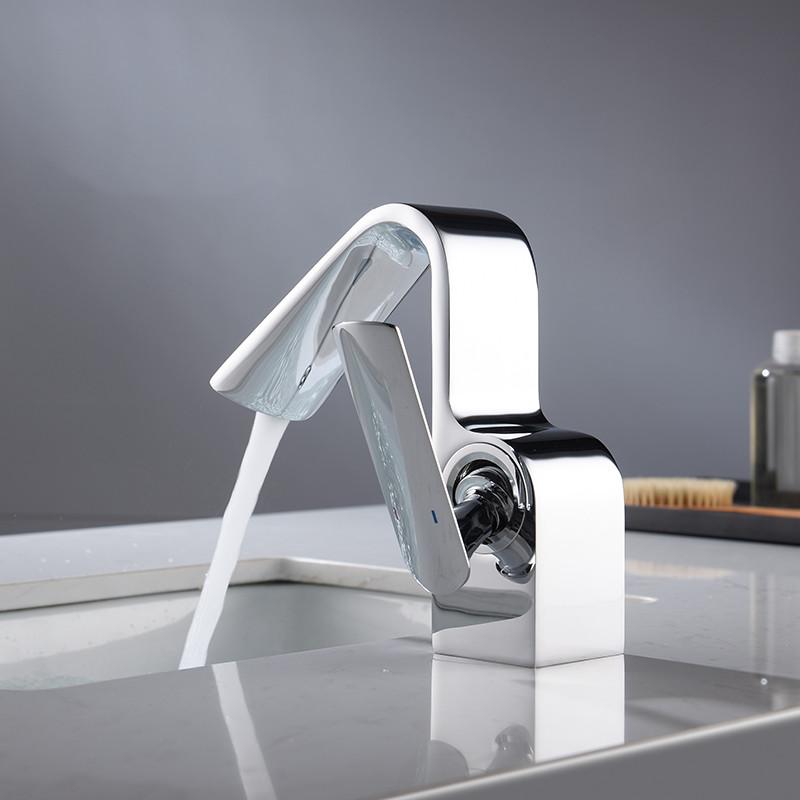 Basin Faucet brass material Top High Quality Hot and Cold Single Lever Decked bathroom Sink Tap Crane New