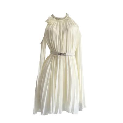 MODKOKU Chiffon French Mori Long Size L Women's Open-Shoulder Dress, Gathered, Off-the-Shoulder, Sheer, Princess-Style, Cute, Wedding, Beautiful,