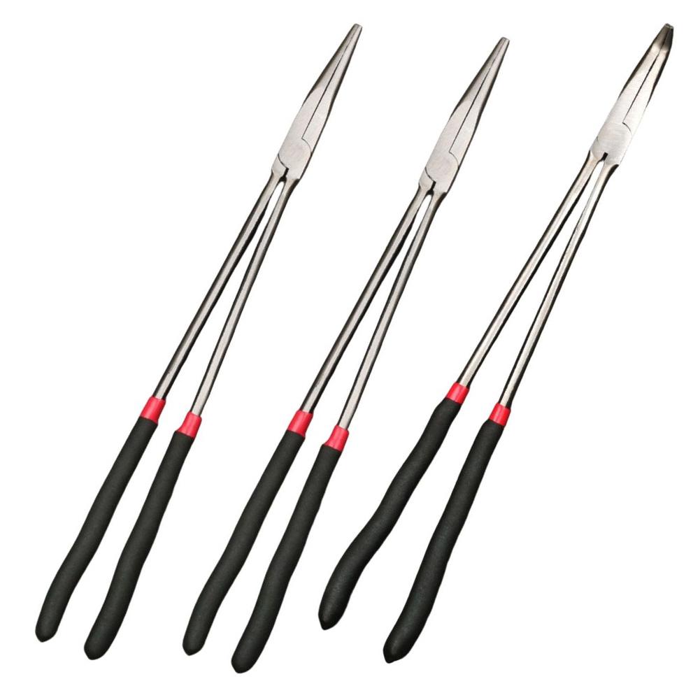 Extra Long Needle Nose Plier 16" Straight Head Plier 90/45 Degree Tip Plier Craft Repairing Tool Multifunctional Nose Pliers