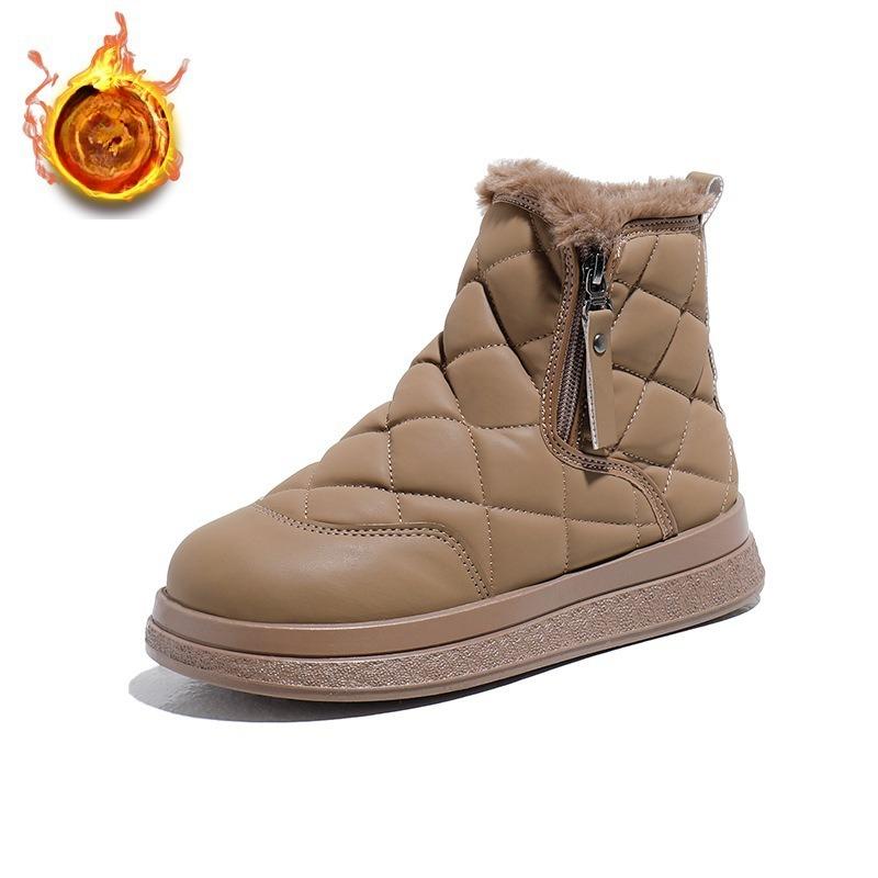 Женские Меховые На Толстой Подошве Утепленные Зимние Легкие Наполнитель Теплые Снежные Ботинки Нескользящие Износостойкие Повседневные Кроссовки Хлопковые Ботинки 35 хаки 4190₽