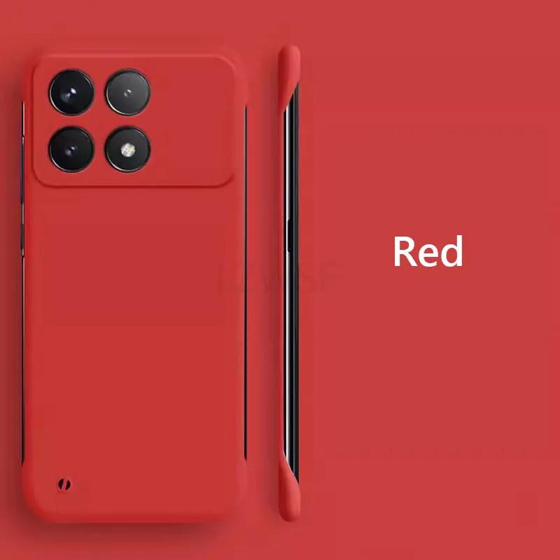 

Безрамочный тонкий матовый жесткий чехол из ПК для Xiaomi Poco F6 Pro F 6 5G PocoF6 Pro ярких цветов, матовый противоударный бампер без полей For Poco F6 Pro красный