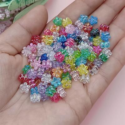 80 pz/lotto 7 mm perline di fiori di prugna acriliche sciolte perline distanziatrici miste per la creazione di gioielli fai da te bracciale collana accessori fatti a mano accessorio per gioielli
