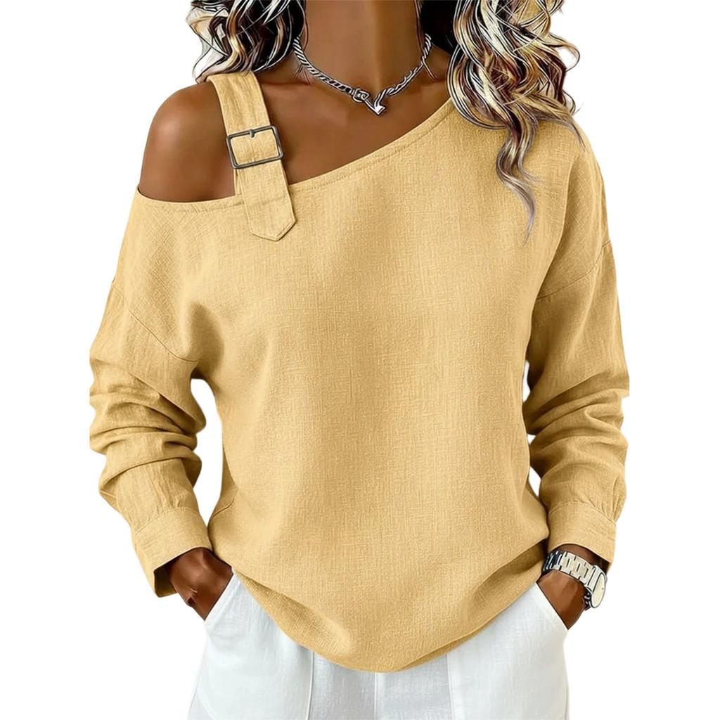 Womens Spring Tops Off Shoulder Design Summer Shirts for Women Long Sleeve Womens Summer Shirts Dressy Tops for Women