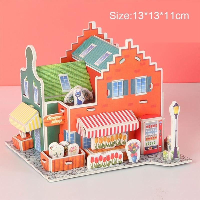 Kreatives DIY 3D Papierkartenpuzzle Handmontierte Häuser Villen Gebäudemodell für Kinder Handgemachtes Lernspielzeug