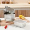 6Pcs with Lid Preservation Box Convenient Food Grade Sealed Box Stainless Steel Food Plate  Kitchen