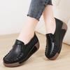 Spring and Summer Women Fashion Loafers Genuine Leather Moccasins Autumn Slip-on Casual Round Toe Wedge Platform Rocking Shoes