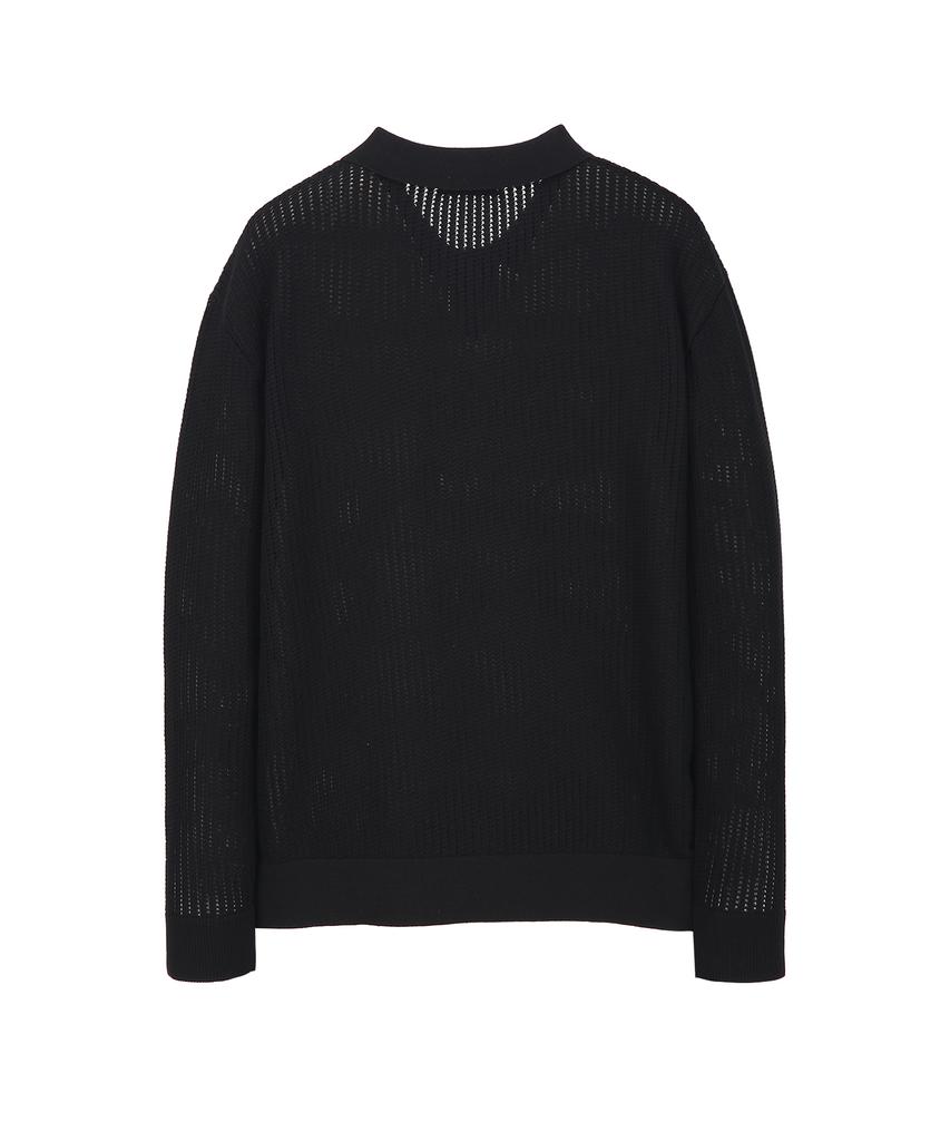 IL CORSO Mesh Collar Knit Black