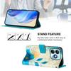 Blue Flower Luxury Painted Leather Case Wallet Book Style Cover for ZTE Blade A52,A53,A73,V50 Vita,V40S,V60,A35,A55,A75...