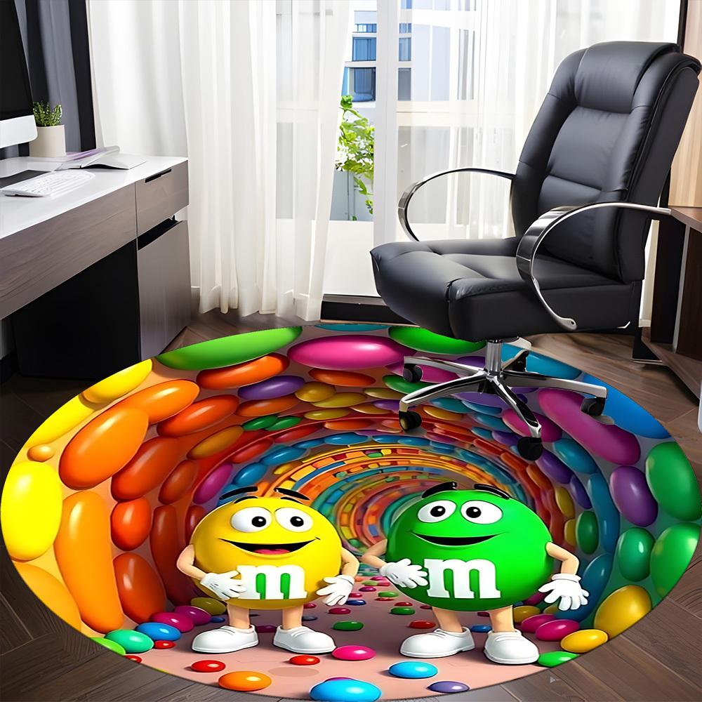 1pc Candy Tunnel Chair Carpet for Office Non Slip, Machine Washable Rug for Office, Room Holiday Decor for Christmas, Birthday Polyester