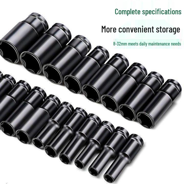 Electric Extended Hexagon Air Wrench Set, 8-32mm, 1/2 Socket