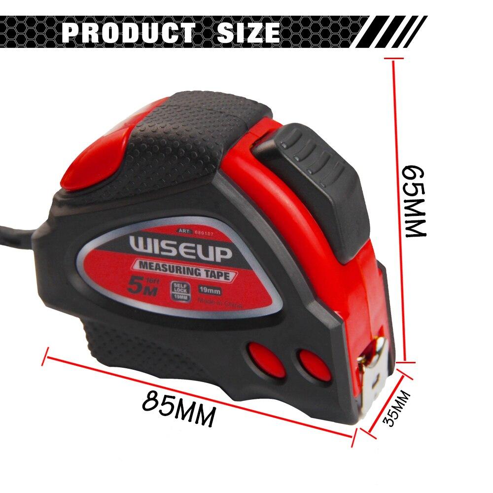 WISEUP 3/5/7.5M High-precision Tape Measure Automatic Locking Steel Tape Measure Rubber Telescopic Professional Measuring Tool
