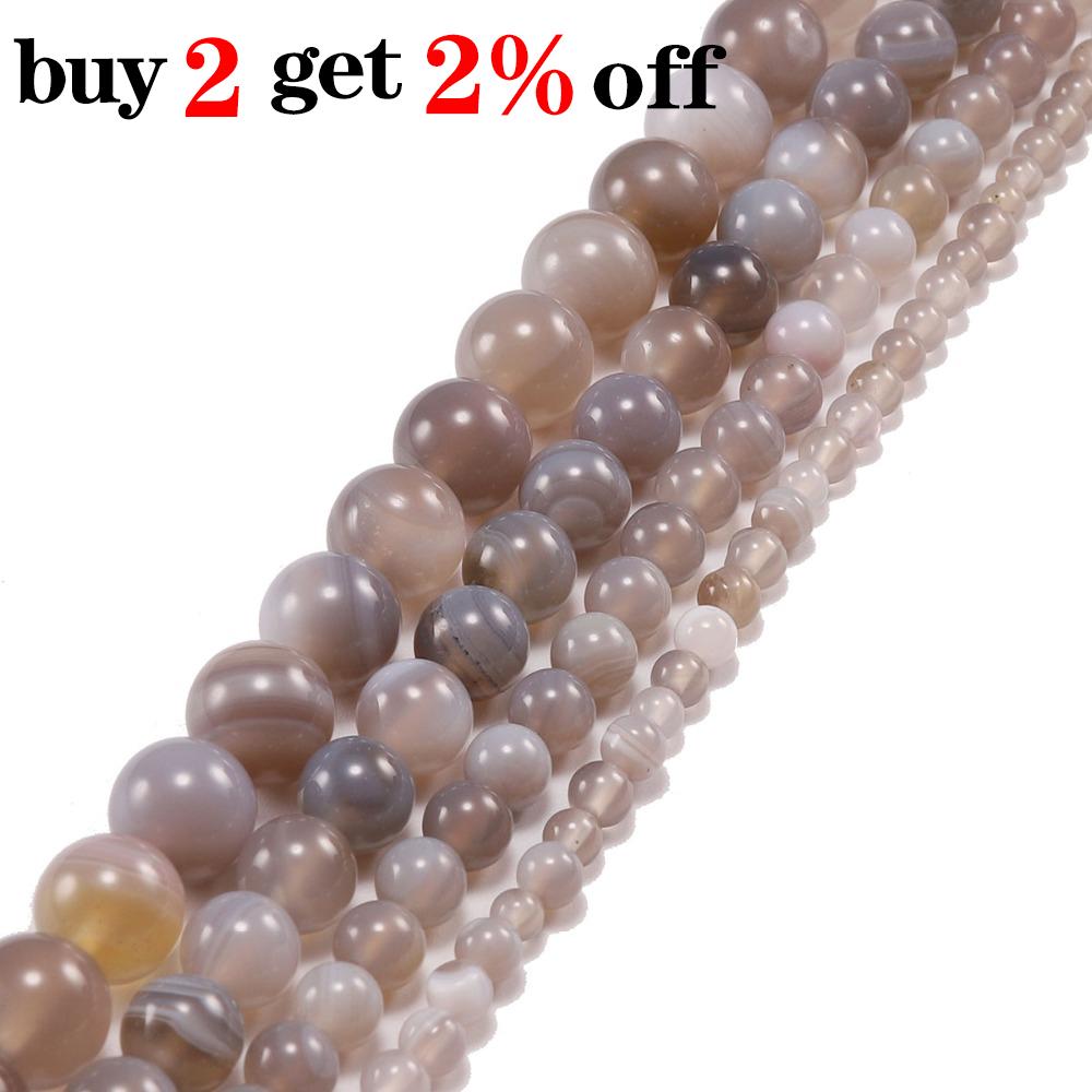 1 Strang/Lot 4 6 8 10 12 mm Schwarzer Naturstein Perlen Achate Yoga Spacer Runde Perlen für Schmuckherstellung DIY Halsketten Armbänder