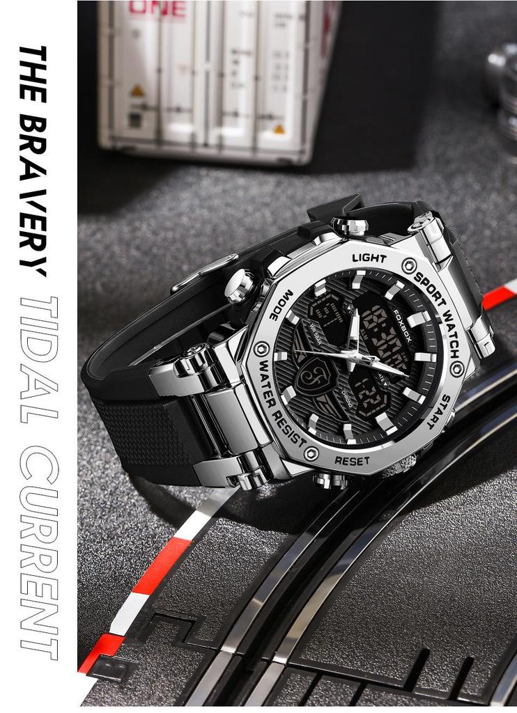 FOXBOX Multifunctional Waterproof Sports Watch for Men & Women, Luminous, Fashionable, Ideal for Commuting