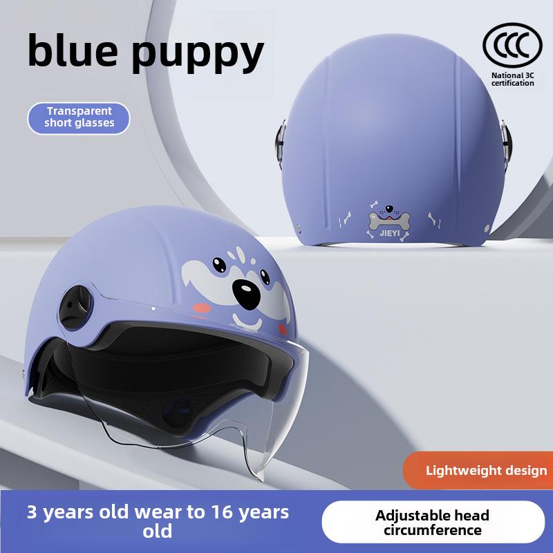 "3C Certified Kids' Winter Motorcycle Safety Helmet - Electric, Warm, Half-Helmet for Boys & Girls"