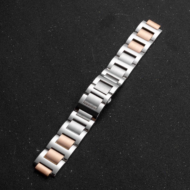 Stainless Steel Replacement Strap for Cartier Ballon Bleu - Men's & Women's Convex Mouth Watch Bracelet