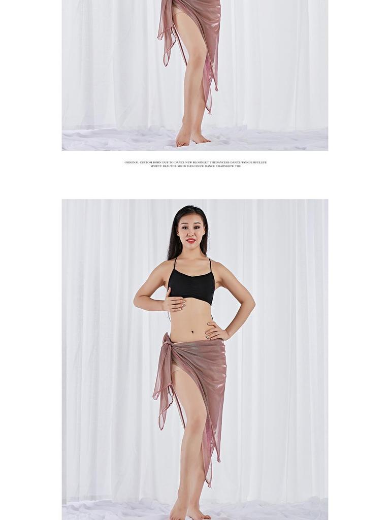 Eye-Catching Textured Belly Dance Shawl with Waist Chain - Flowy Hip Scarf, Hot Selling