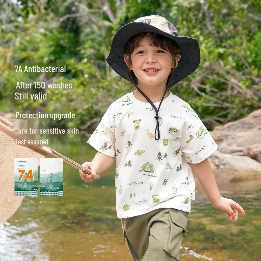 Boys' Cotton Short-Sleeve Summer T-Shirt - Lightweight Children's Top