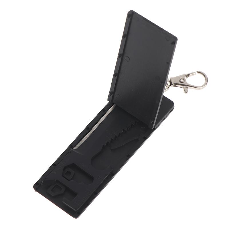 7-in-1 Multitool Schlüsselanhänger Taschenwerkzeug EDC Outdoor Camping Flaschenöffner Gezackter Schaber Messer Überlebensklinge Ausrüstungskarte Gadget