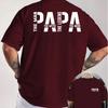 Herren Sommer Baumwolle Mode Lässig Papa der Mann Slogan Doppelseitig Bedruckt Locker Sport Rundhals Kurzarm T-Shirt Top
