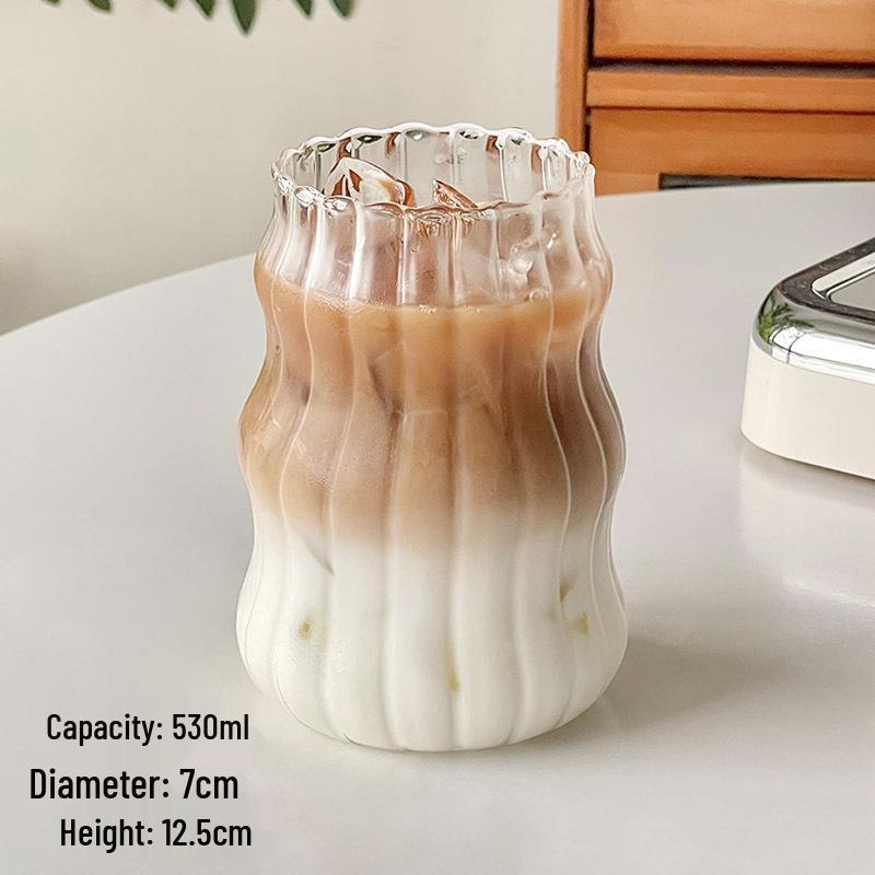 Transparent Glass Beverage Cup for Coffee, Milk, Juice, & Water