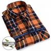 Oversize 10XL 11XL 100% Cotton Flannel Soft Regular-fit Long Sleeve Shirt Single Pocket Comfortable Casual Thick Plaid Shirts