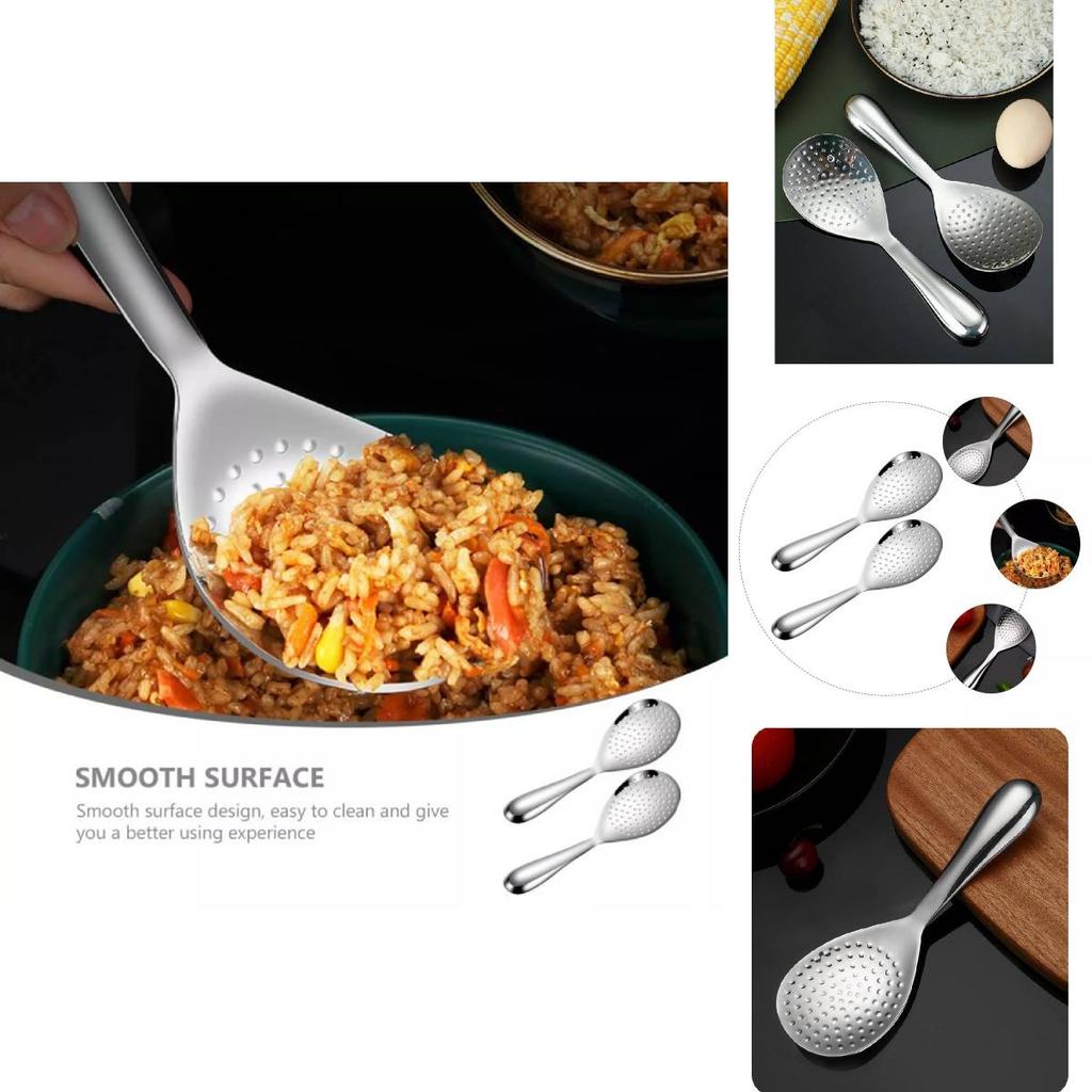 Modern Stainless Steel Serving Spoon For Kitchen And Buffet Perfect For Rice And Dishes