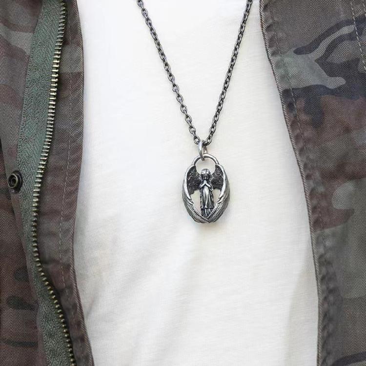 Punk Angel Wing Pendant Necklace Neck Chain Retro Necklace Streetwear Jewelry