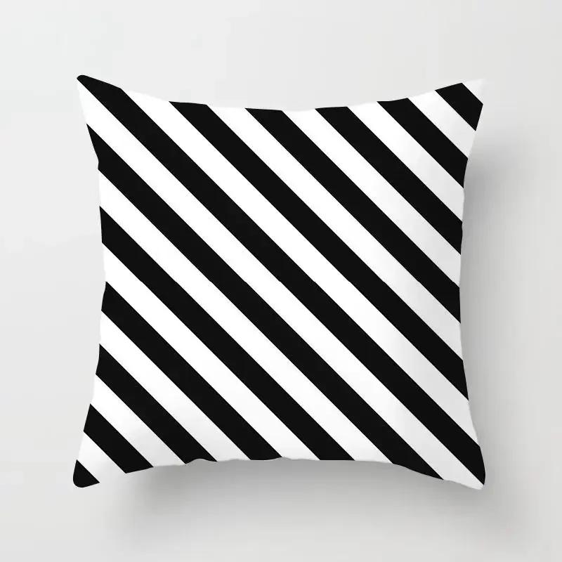 Black White Nordic Geometry Pillow Case Home Decor Decorative Polyester Cushion Cover for Bedroom Pillow Cover Hogar Funda Cojin