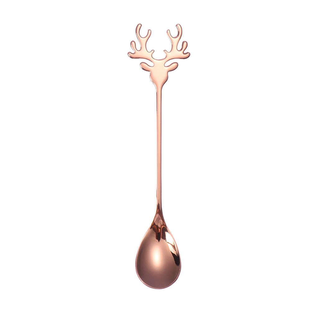 Tableware Stirring Spoon Christmas Deer Head Christmas Spoons Xmas Antlers Tea Scoop Coffee Scoops