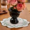 Thickened Embroidered Placemats Wear-resistant Canvas Table Pad Insulation Table Mat  Home Use