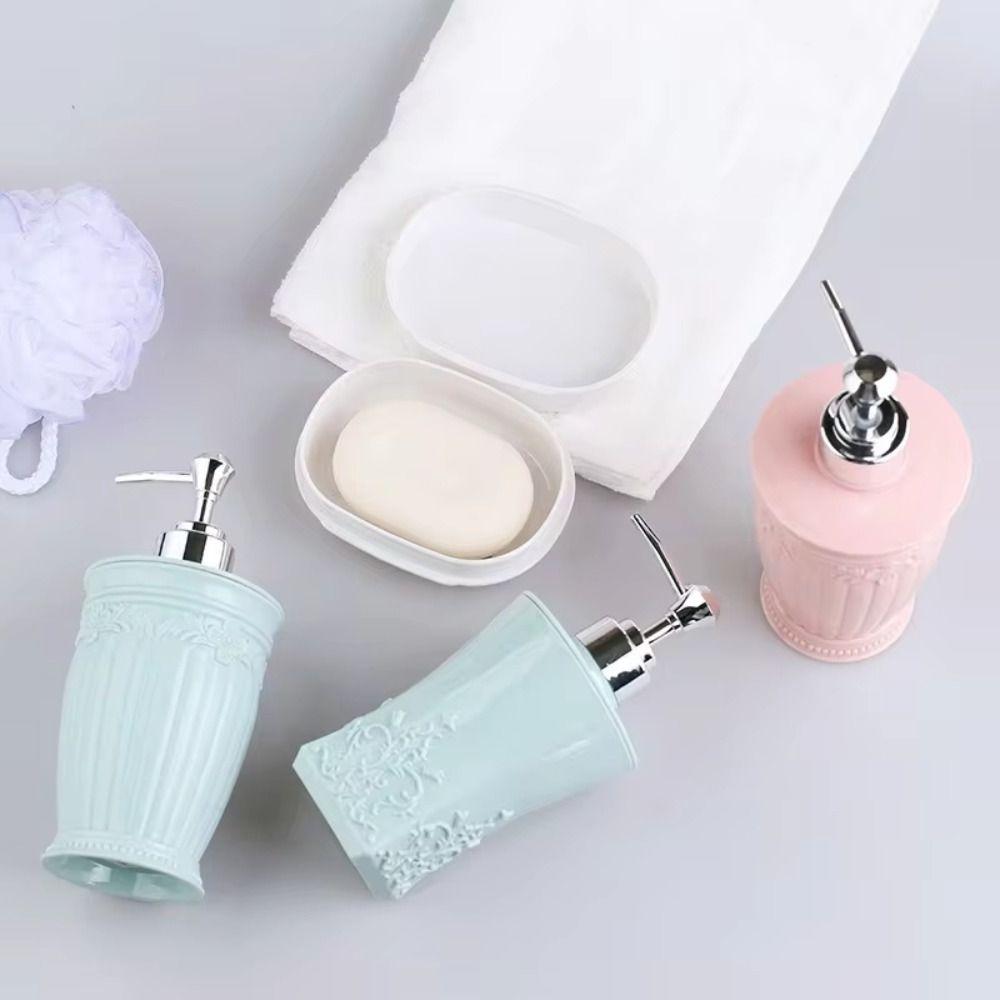 Nová 450ml láhev na šampon a pleťovou vodu, zdobená, vyřezávaná, módní, manuální dávkovač mýdla, plnitelná, s pumpičkou, láhev na dezinfekci rukou